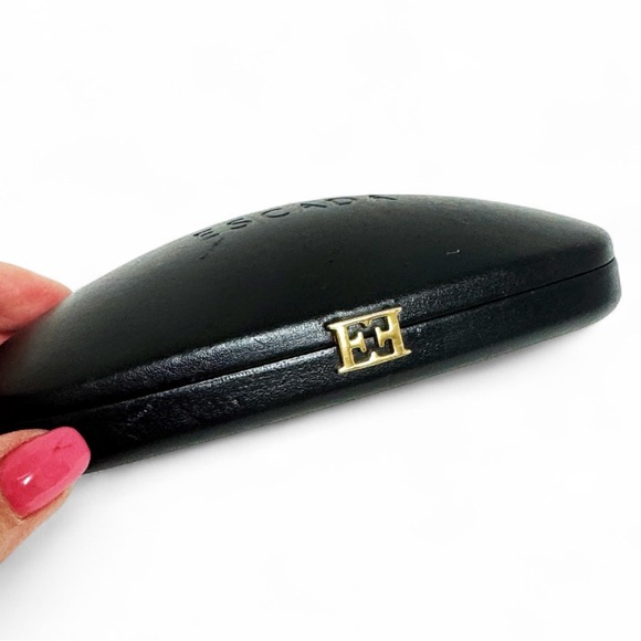 ESCADA Sunglasses Case Black With Gold Front Logo - Picture 2 of 3